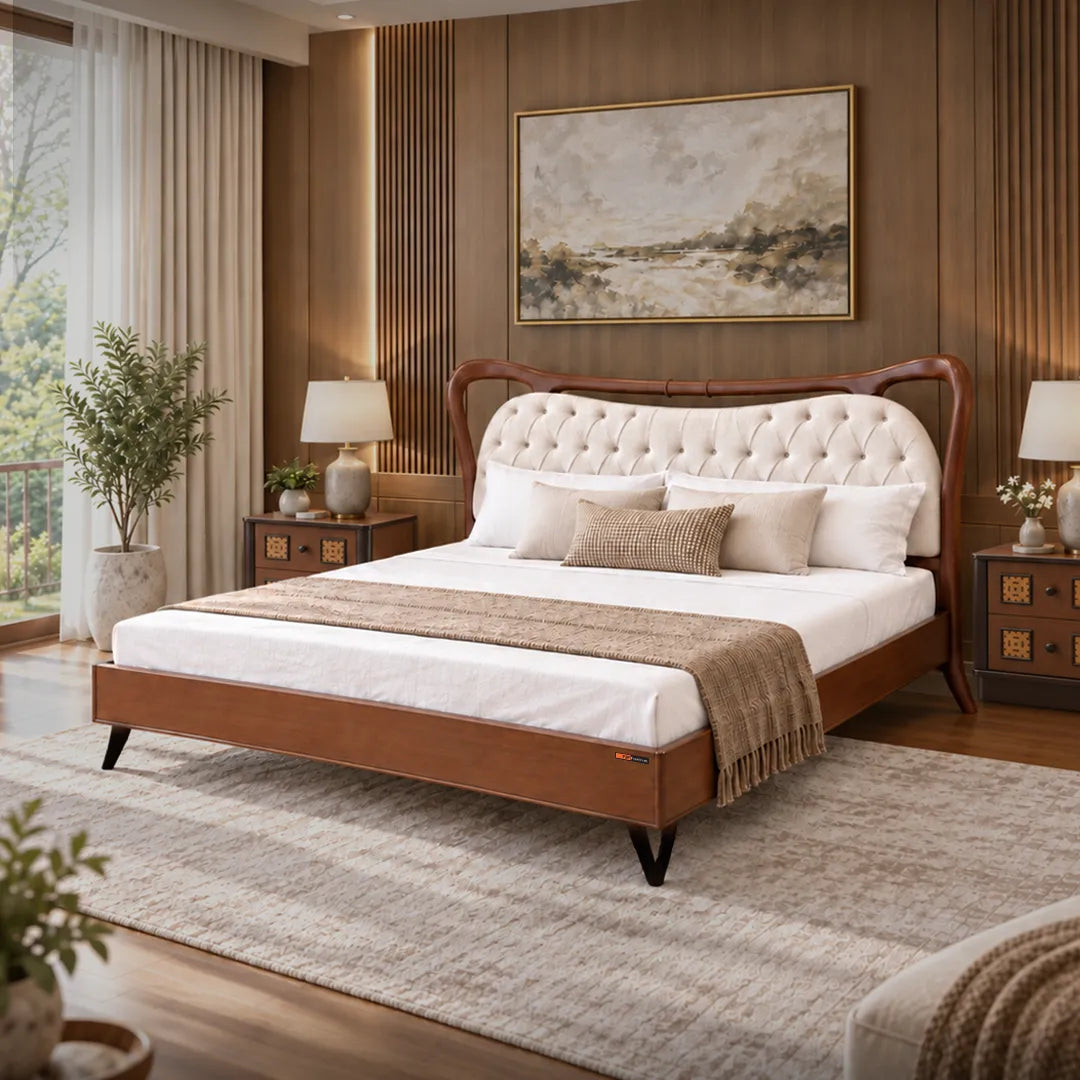 King and Queen Size Wooden Bed